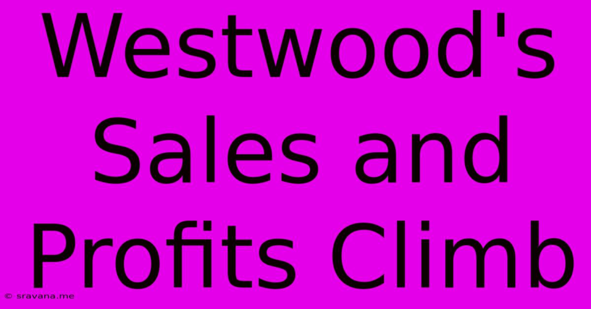 Westwood's Sales And Profits Climb