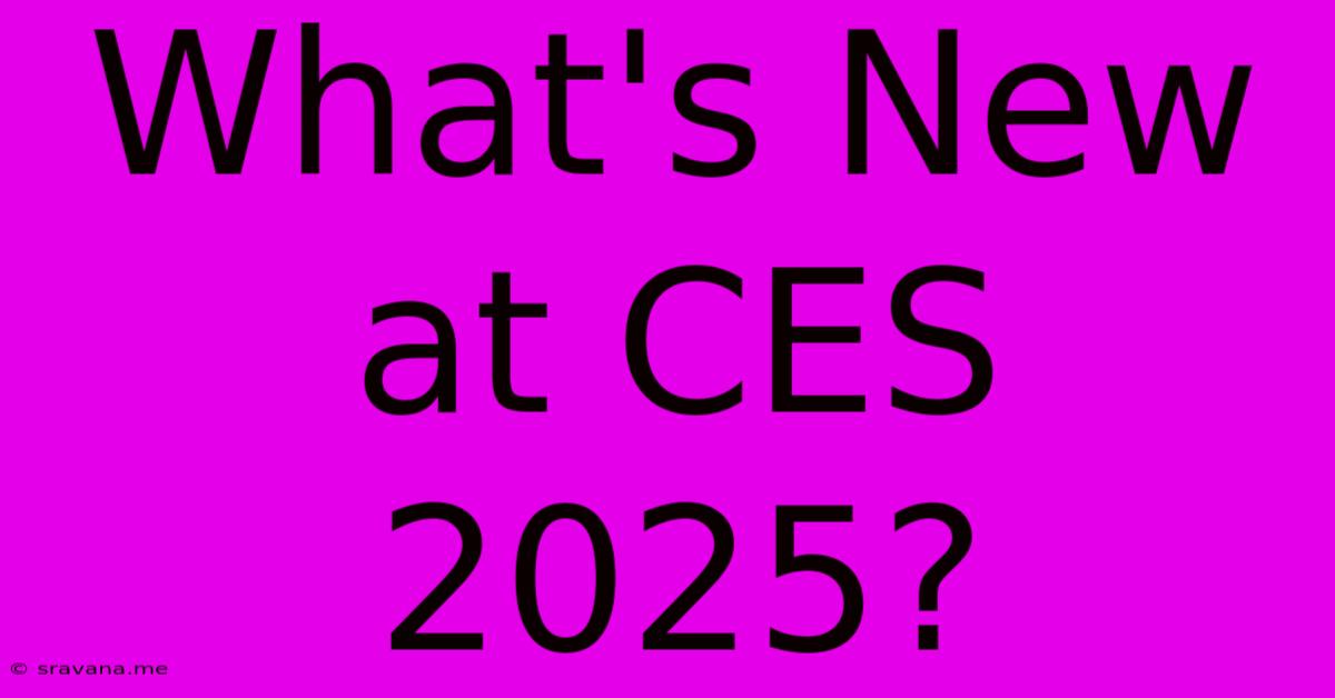 What's New At CES 2025?