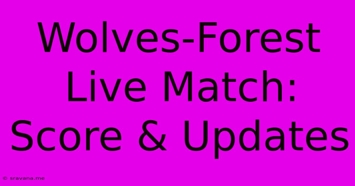 Wolves-Forest Live Match: Score & Updates