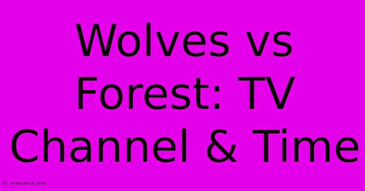 Wolves Vs Forest: TV Channel & Time