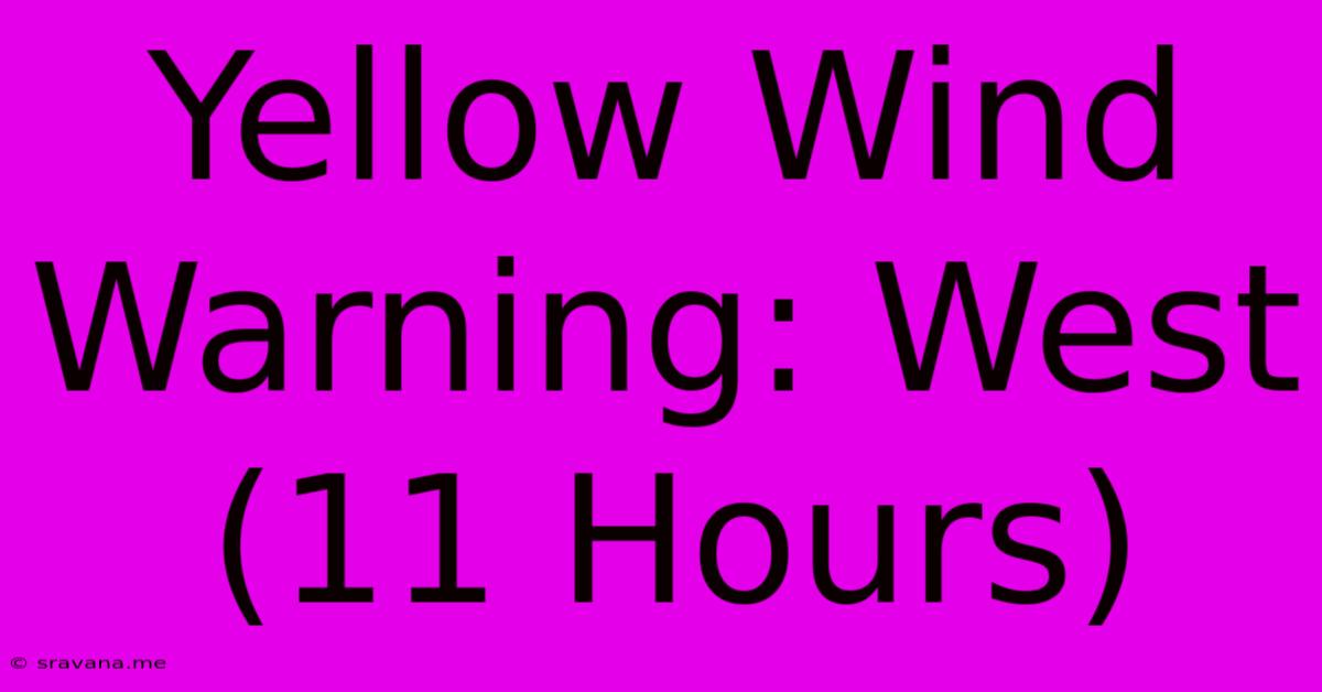 Yellow Wind Warning: West (11 Hours)